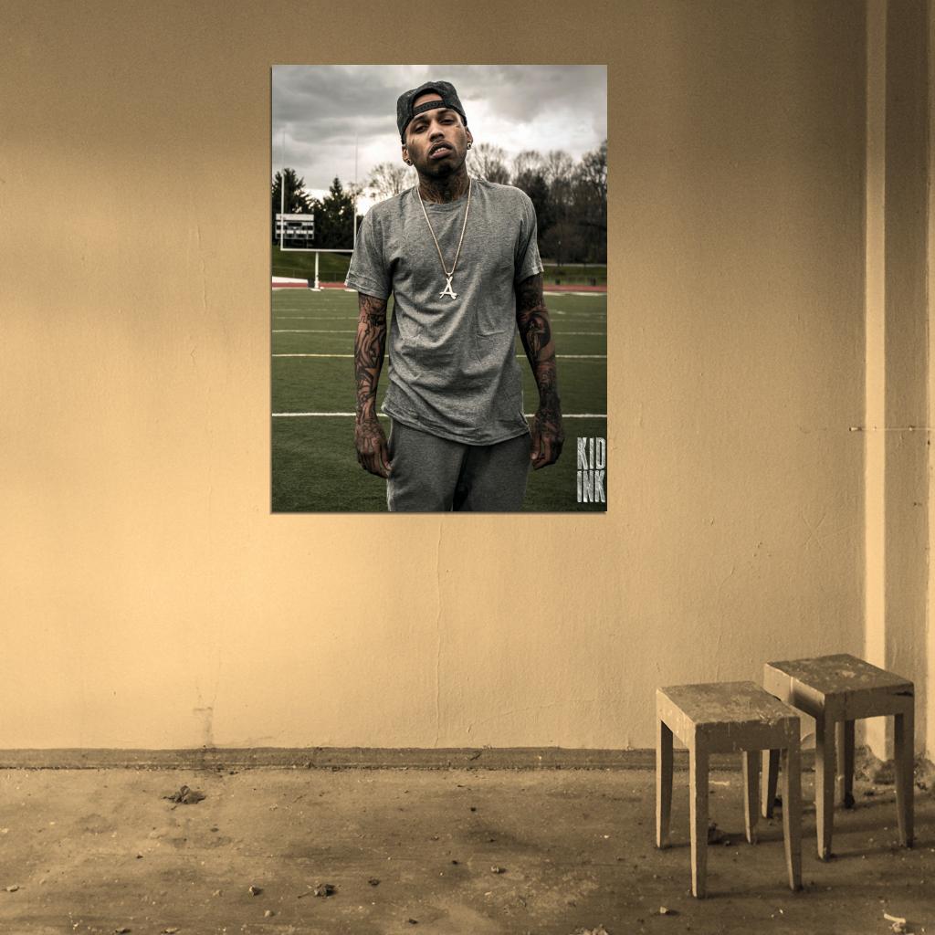 Kid Ink Football Pitch Tattoos Music Hip Hop Rap Wall Art Print Poster