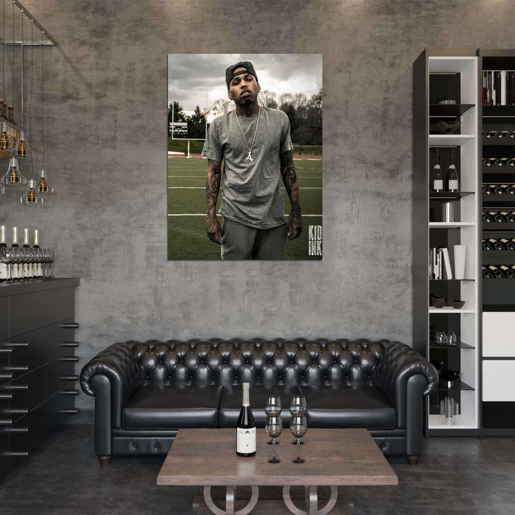 Kid Ink Football Pitch Tattoos Music Hip Hop Rap Wall Art Print Poster