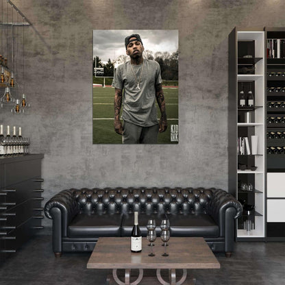 Kid Ink Football Pitch Tattoos Music Hip Hop Rap Wall Art Print Poster