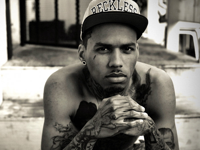 Kid Ink Amazing BW Portrait Tattoos Cap Rap Singer Wall Art Print Poster