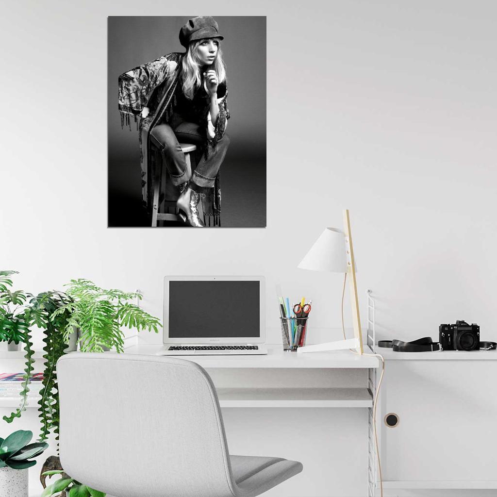 Lady Gaga BW Stool Hot Music Artist Singer Rare Wall Art Print Poster