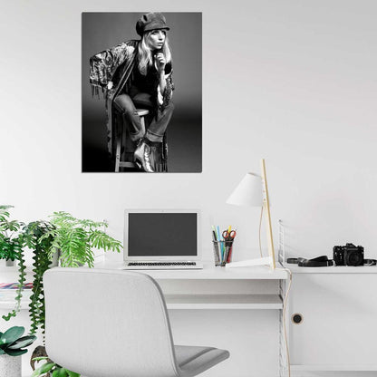 Lady Gaga BW Stool Hot Music Artist Singer Rare Wall Art Print Poster