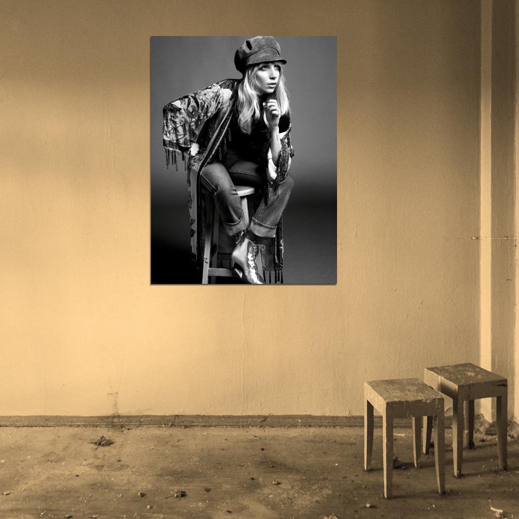 Lady Gaga BW Stool Hot Music Artist Singer Rare Wall Art Print Poster
