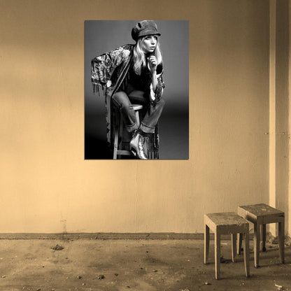 Lady Gaga BW Stool Hot Music Artist Singer Rare Wall Art Print Poster