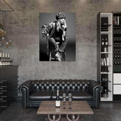 Lady Gaga BW Stool Hot Music Artist Singer Rare Wall Art Print Poster
