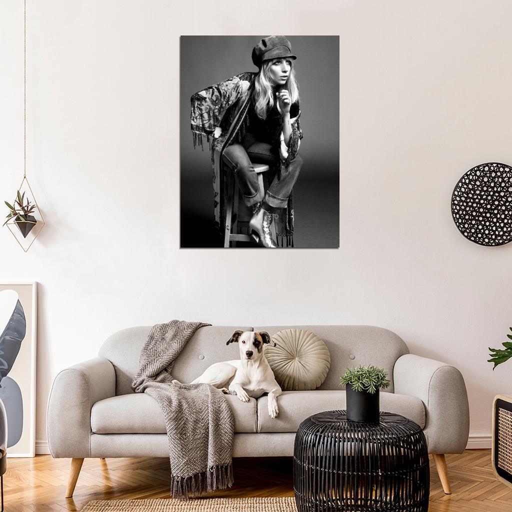 Lady Gaga BW Stool Hot Music Artist Singer Rare Wall Art Print Poster