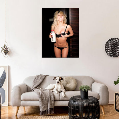 Lady Gaga Black Lace Lingerie Milk Red Nails Hot Sexy Wall Art Print Poster