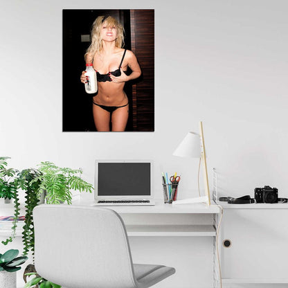 Lady Gaga Black Lace Lingerie Milk Red Nails Hot Sexy Wall Art Print Poster