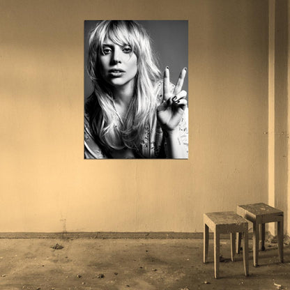 Lady Gaga Incredible BW Portrait Tear Beautiful Rare Wall Art Print Poster