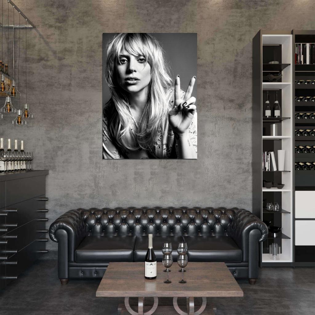Lady Gaga Incredible BW Portrait Tear Beautiful Rare Wall Art Print Poster