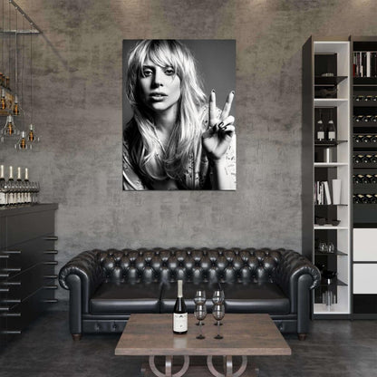 Lady Gaga Incredible BW Portrait Tear Beautiful Rare Wall Art Print Poster
