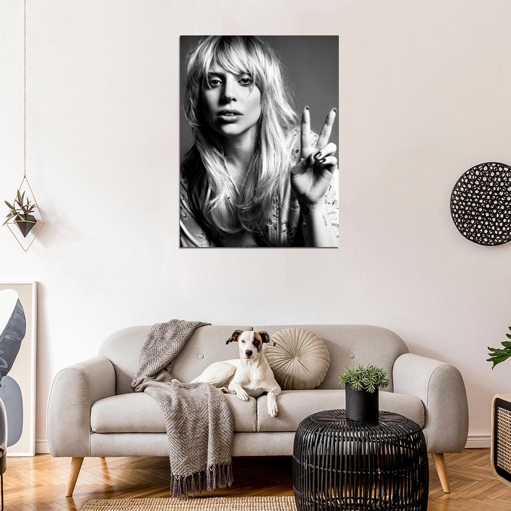 Lady Gaga Incredible BW Portrait Tear Beautiful Rare Wall Art Print Poster