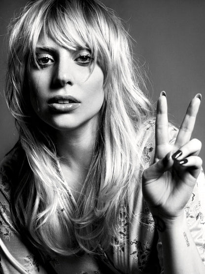 Lady Gaga Incredible BW Portrait Tear Beautiful Rare Wall Art Print Poster