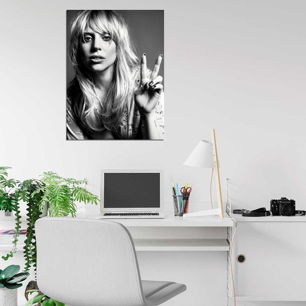Lady Gaga Incredible BW Portrait Tear Beautiful Rare Wall Art Print Poster