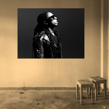Lil Wayne Amazing BW Portrait Sunglasses Hip-Hop Wall Art Print Poster