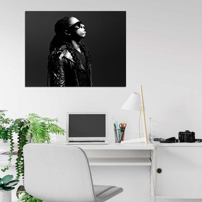 Lil Wayne Amazing BW Portrait Sunglasses Hip-Hop Wall Art Print Poster