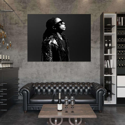 Lil Wayne Amazing BW Portrait Sunglasses Hip-Hop Wall Art Print Poster