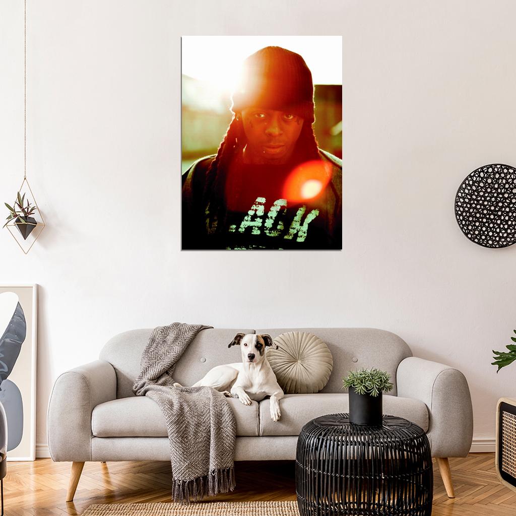 Lil Wayne Incredible Rare Portrait Hat Hip-Hop Wall Art Print Poster