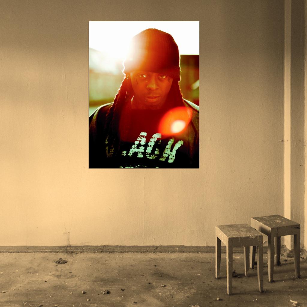 Lil Wayne Incredible Rare Portrait Hat Hip-Hop Wall Art Print Poster