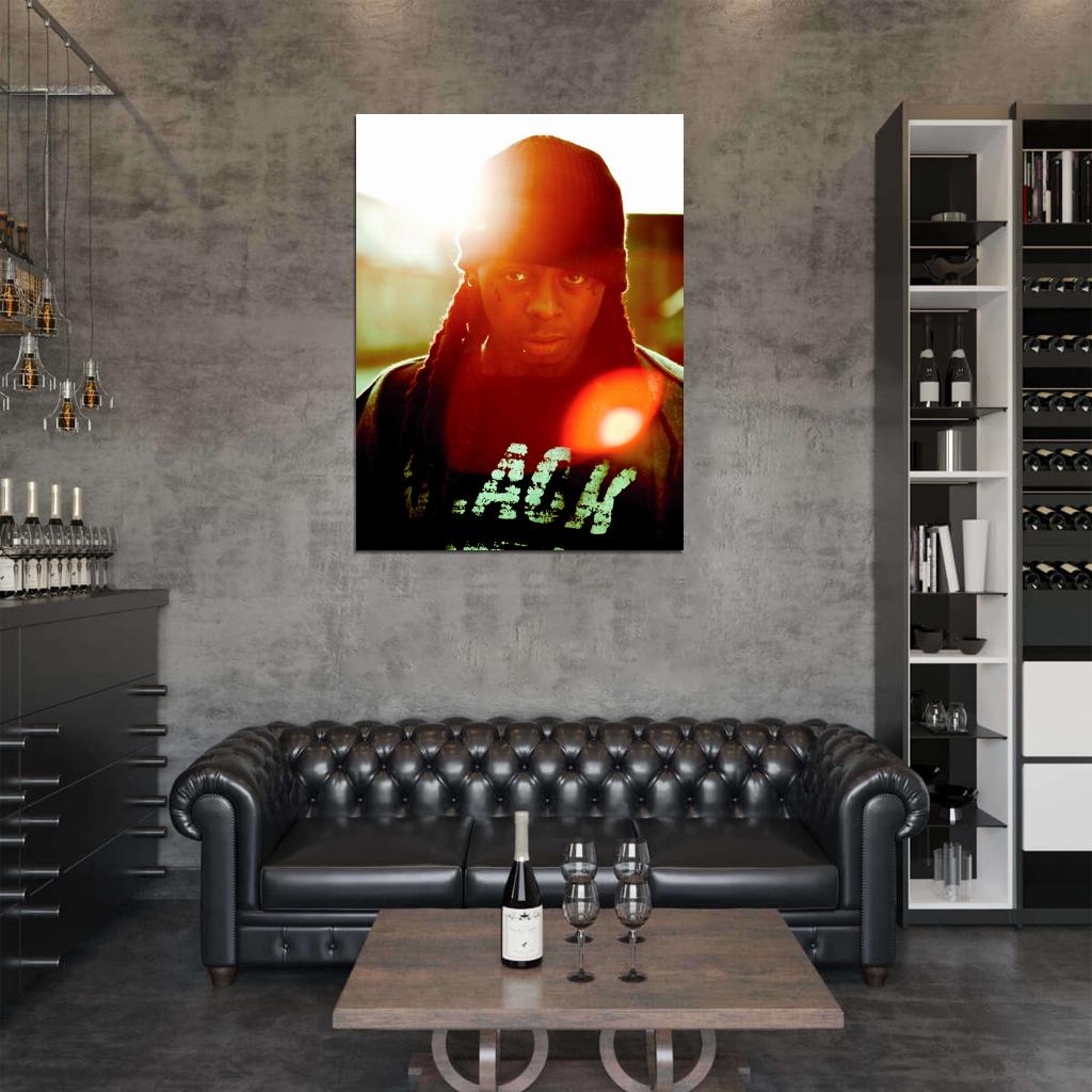 Lil Wayne Incredible Rare Portrait Hat Hip-Hop Wall Art Print Poster
