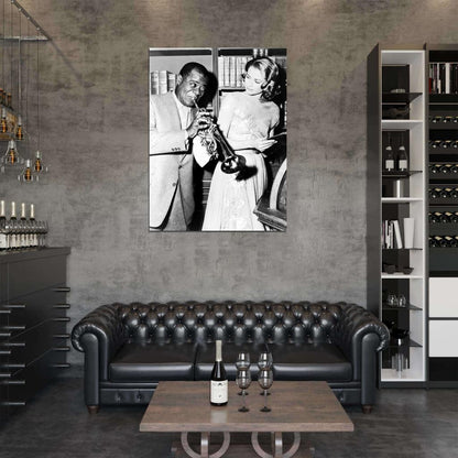Louis Armstrong Grace Kelly Saxophone Retro Rare Wall Art Print Poster