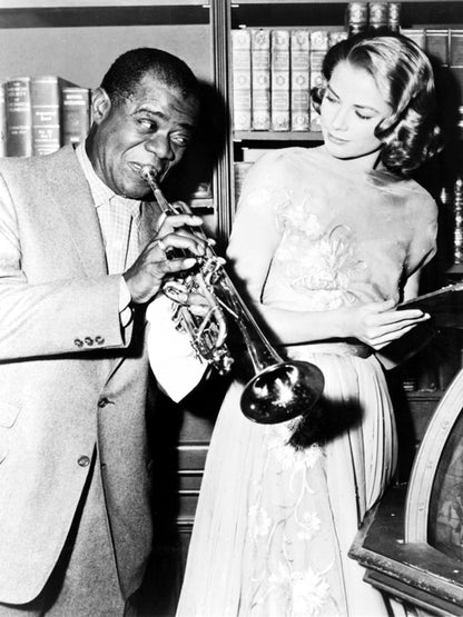 Louis Armstrong Grace Kelly Saxophone Retro Rare Wall Art Print Poster