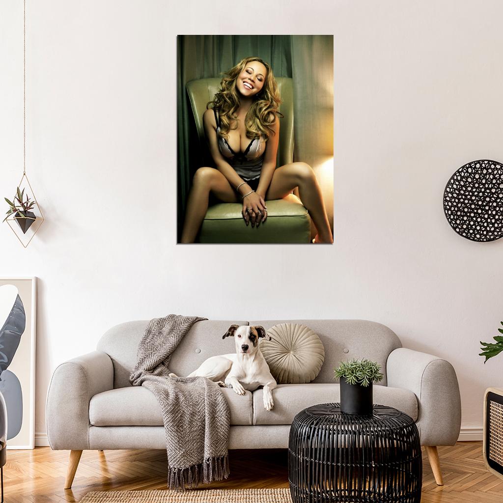 Mariah Carey Smile Cleavage Beautiful Hot Sexy Wall Art Print Poster