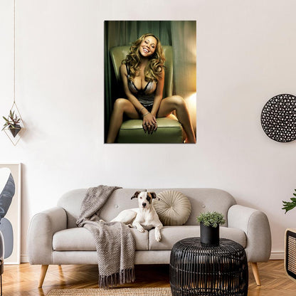 Mariah Carey Smile Cleavage Beautiful Hot Sexy Wall Art Print Poster
