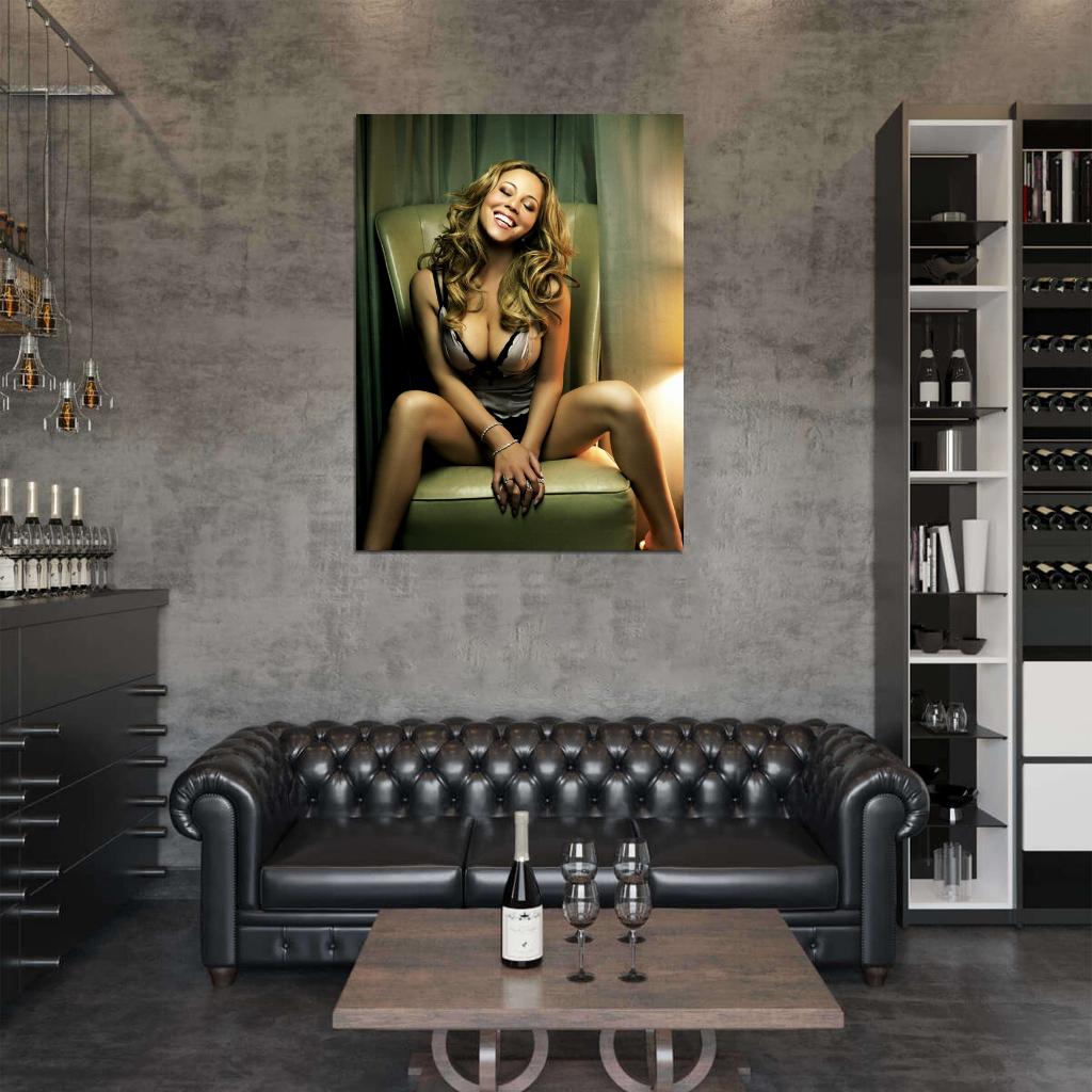 Mariah Carey Smile Cleavage Beautiful Hot Sexy Wall Art Print Poster