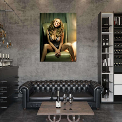 Mariah Carey Smile Cleavage Beautiful Hot Sexy Wall Art Print Poster