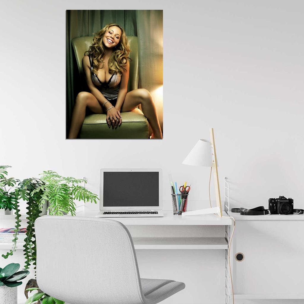Mariah Carey Smile Cleavage Beautiful Hot Sexy Wall Art Print Poster