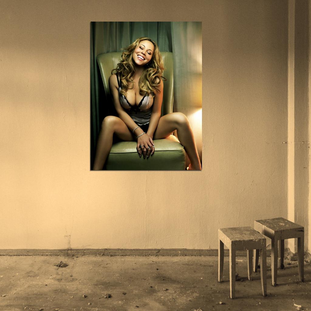 Mariah Carey Smile Cleavage Beautiful Hot Sexy Wall Art Print Poster