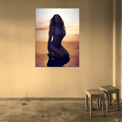 Mariah Carey Incredible Sea Sunset Beautiful Hot Sexy Wall Art Print Poster