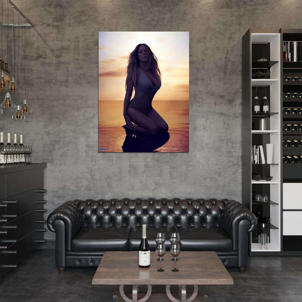 Mariah Carey Incredible Sea Sunset Beautiful Hot Sexy Wall Art Print Poster