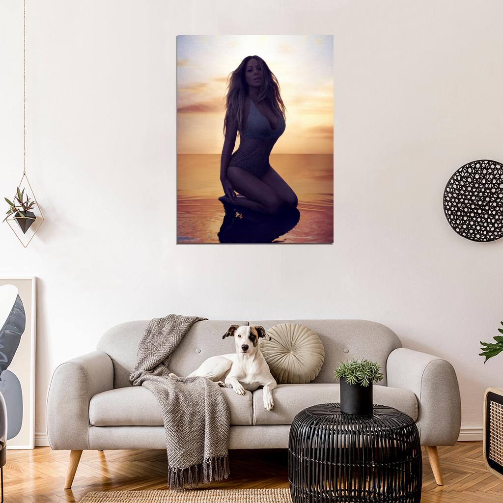 Mariah Carey Incredible Sea Sunset Beautiful Hot Sexy Wall Art Print Poster