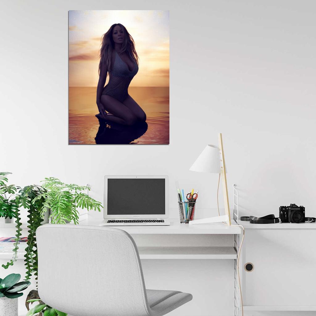 Mariah Carey Incredible Sea Sunset Beautiful Hot Sexy Wall Art Print Poster