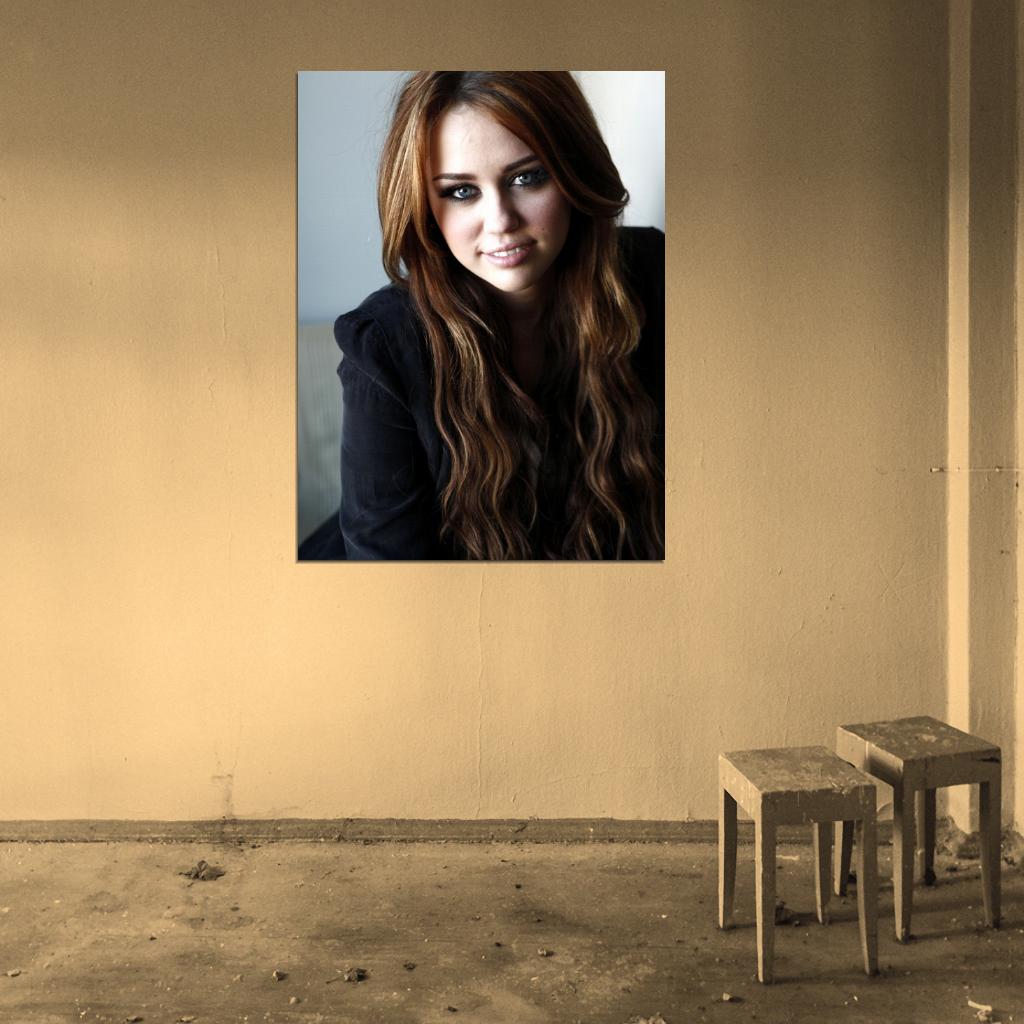 Miley Cyrus Long Hair Beautiful Music Artist Singer Wall Art Print Poster