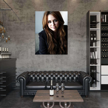 Miley Cyrus Long Hair Beautiful Music Artist Singer Wall Art Print Poster