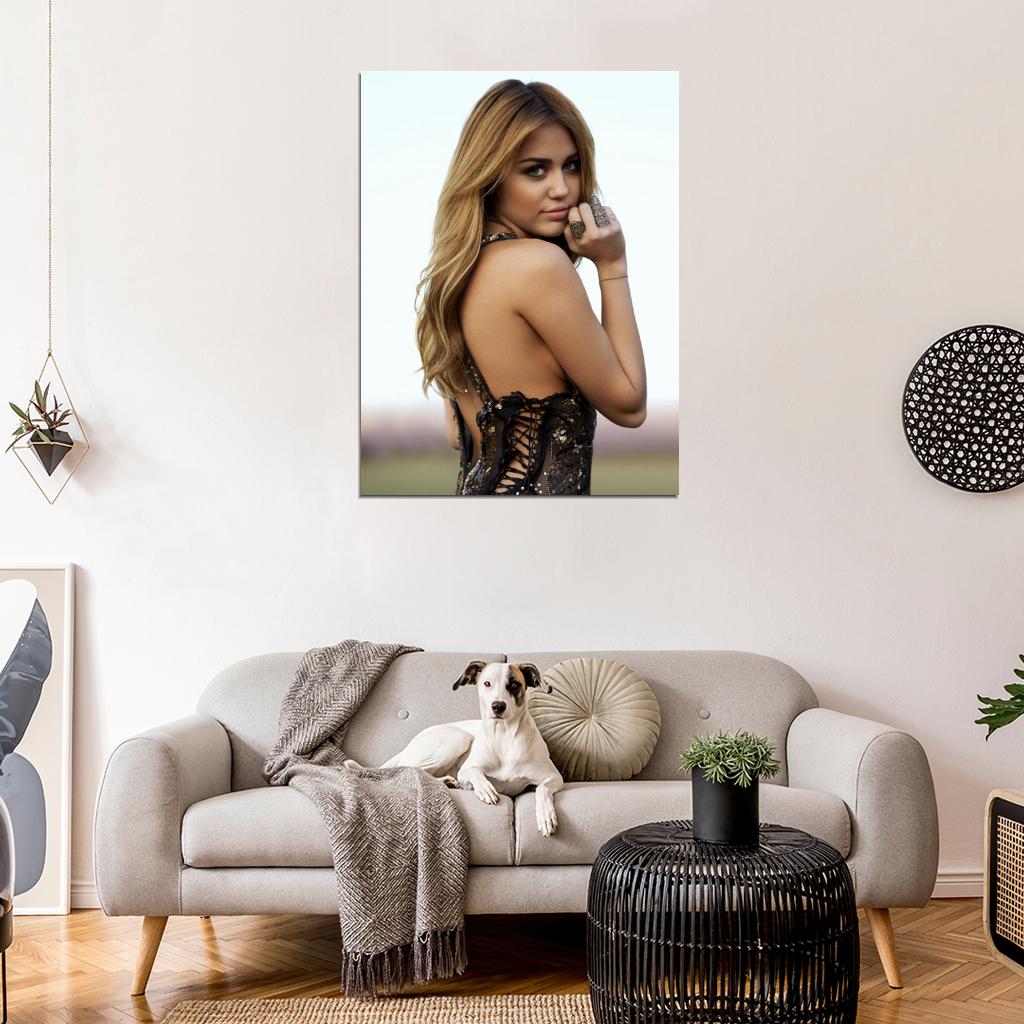 Miley Cyrus Awesome Portrait Back Sexy Hot Beautiful Wall Art Print Poster