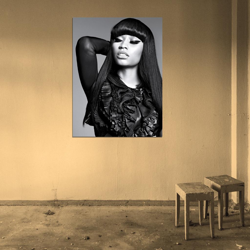 Nicki Minaj Amazing BW Portrait Hot Beautiful Singer Wall Art Print Poster