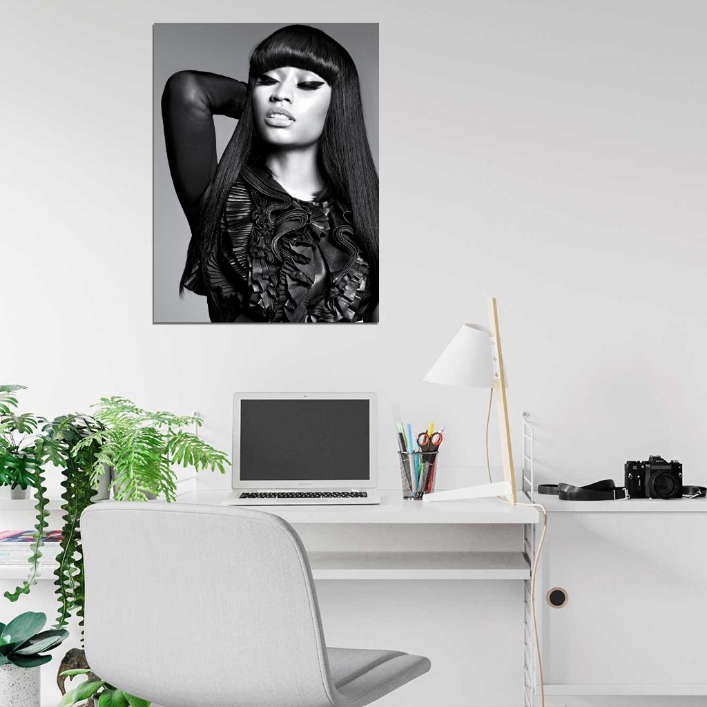 Nicki Minaj Amazing BW Portrait Hot Beautiful Singer Wall Art Print Poster