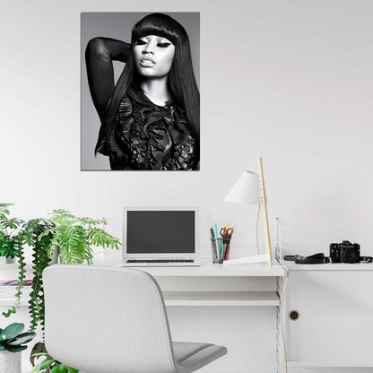 Nicki Minaj Amazing BW Portrait Hot Beautiful Singer Wall Art Print Poster