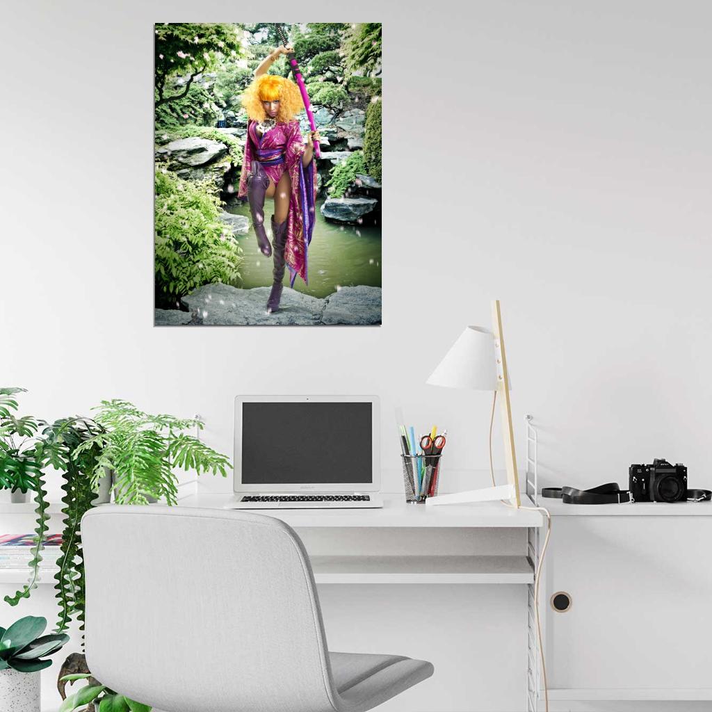 Nicki Minaj Japanese Costume Katana Sexy Hot Beautiful Wall Art Print Poster