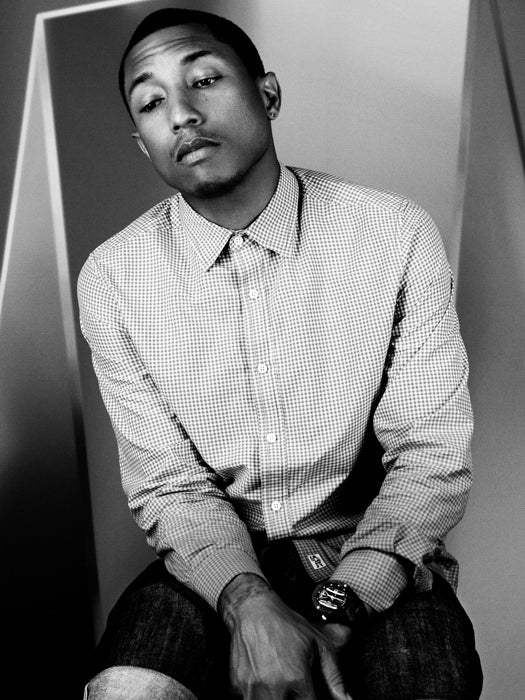 Pharrell Williams Amazing BW Portrait Shirt Handsome Wall Art Print Poster