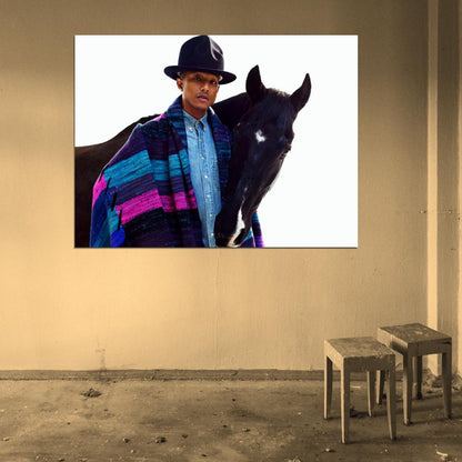 Pharrell Williams Portrait Handsome Music Singer Wall Art Print Poster