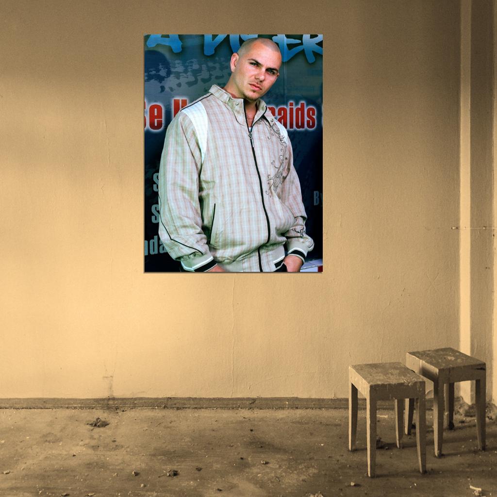 Pitbull Awesome Portrait Handsome Music Artist Singer Wall Art Print Poster