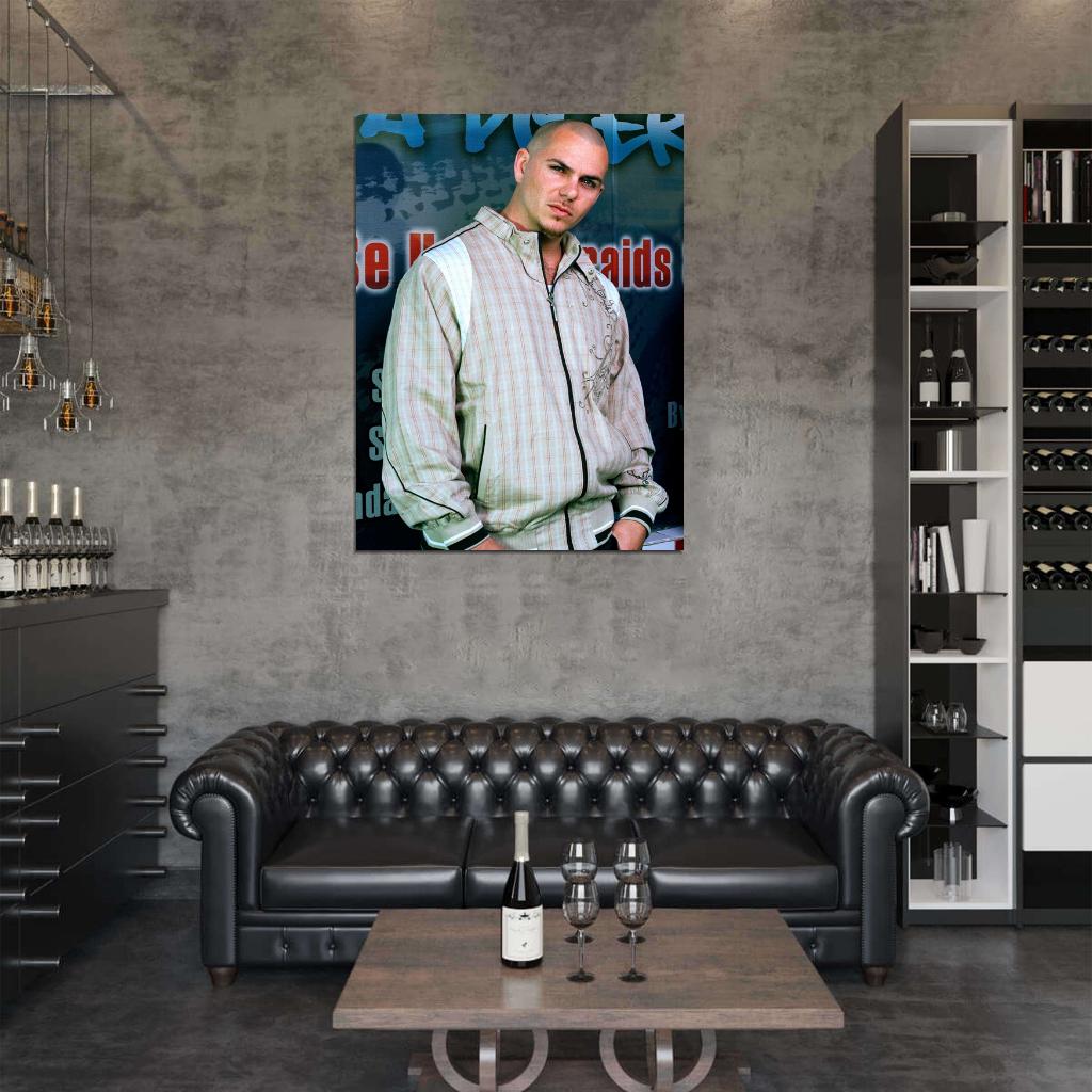 Pitbull Awesome Portrait Handsome Music Artist Singer Wall Art Print Poster