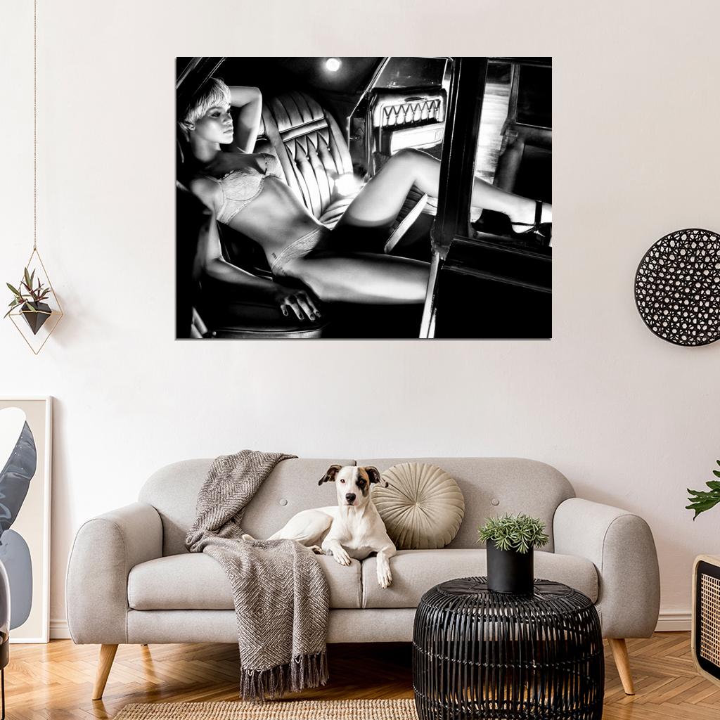 Rihanna Amazing BW Body Lingerie Beautiful Hot Sexy Wall Art Print Poster