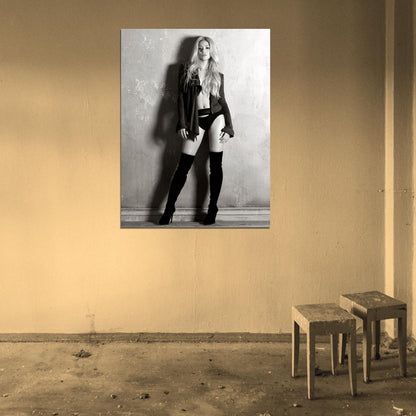 Shakira Legs Lingerie BW Beautiful Sexy Hot Singer Wall Art Print Poster
