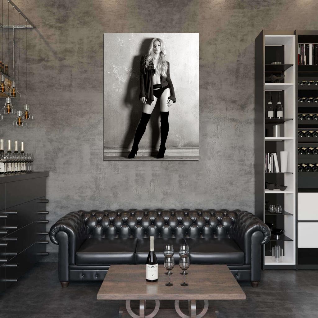 Shakira Legs Lingerie BW Beautiful Sexy Hot Singer Wall Art Print Poster